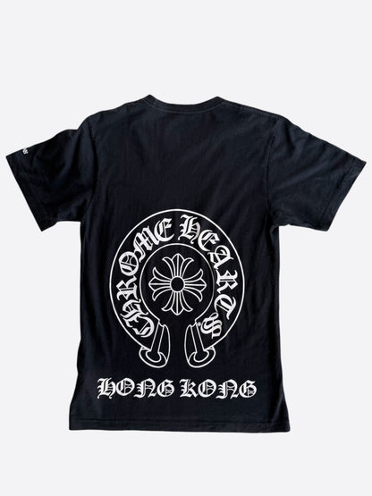 Chrome Hearts Black & White Hong Kong Exclusive Horseshoe Logo T-Shirt
