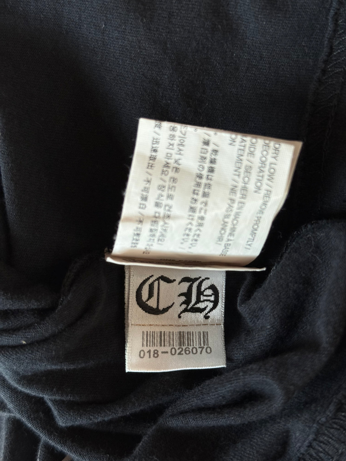 Chrome Hearts Black & White Hong Kong Exclusive Horseshoe Logo T-Shirt
