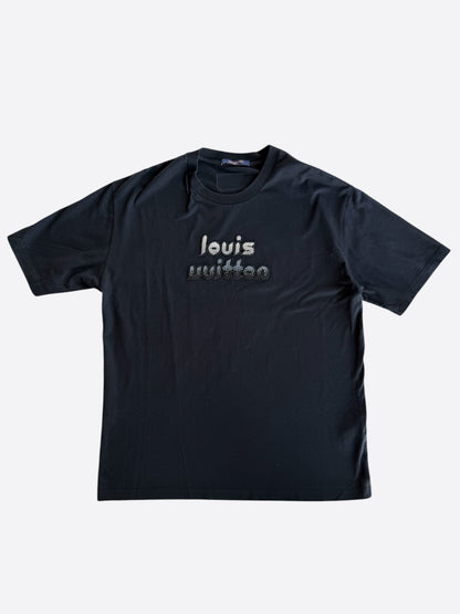 Louis Vuitton Black & Gradient Beaded Logo T-Shirt