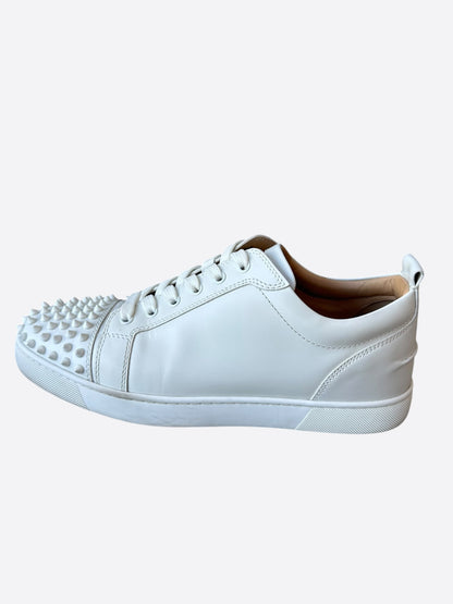 Christian Louboutin White Louis Junior Spikes Sneakers