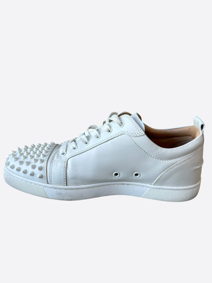 Christian Louboutin White Louis Junior Spikes Sneakers