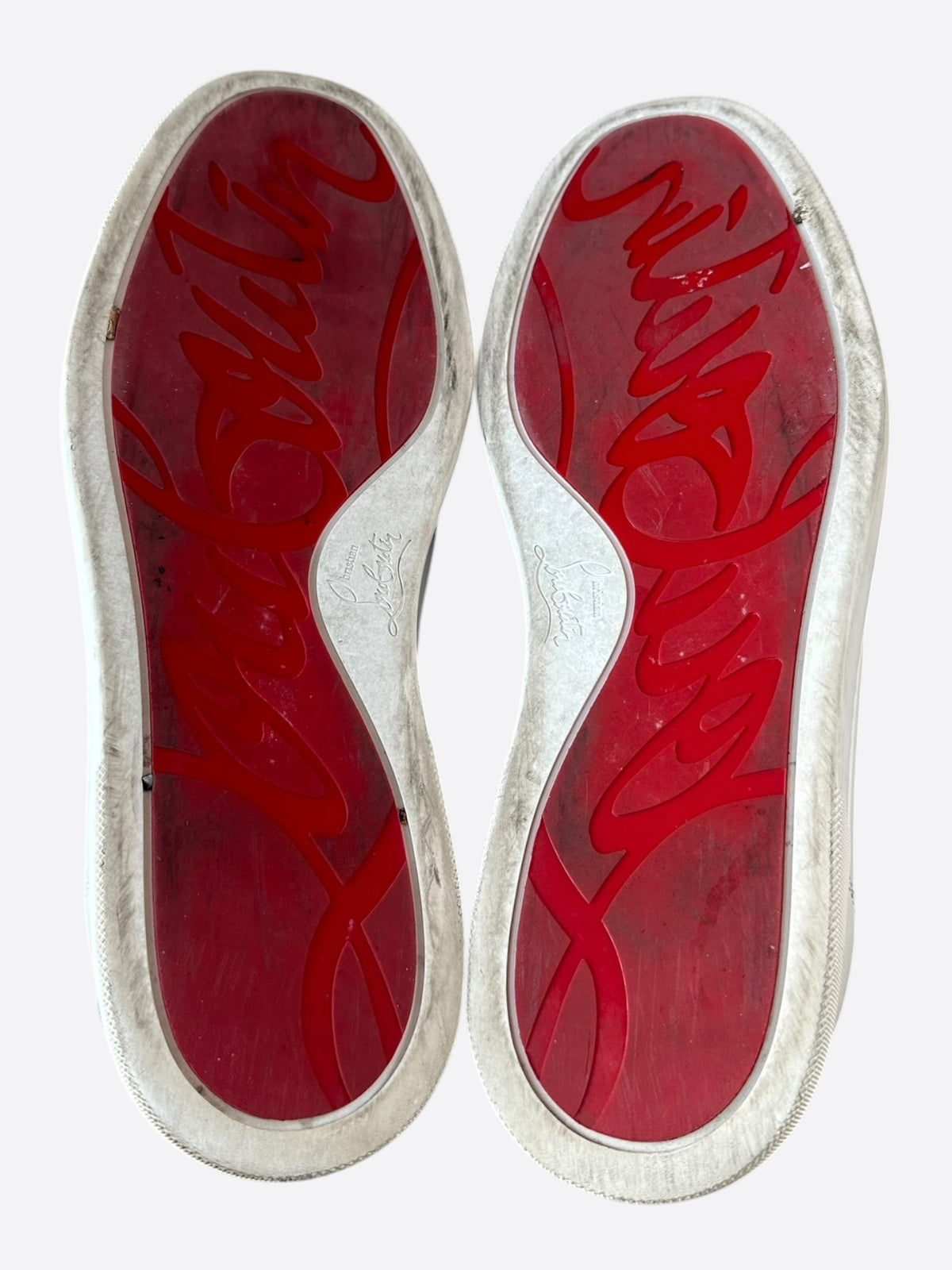 Christian Louboutin White Louis Junior Spikes Sneakers