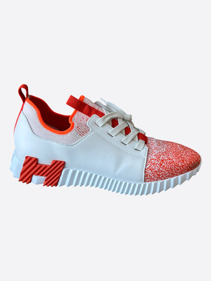 Hermes White & Orange Depart Sneakers