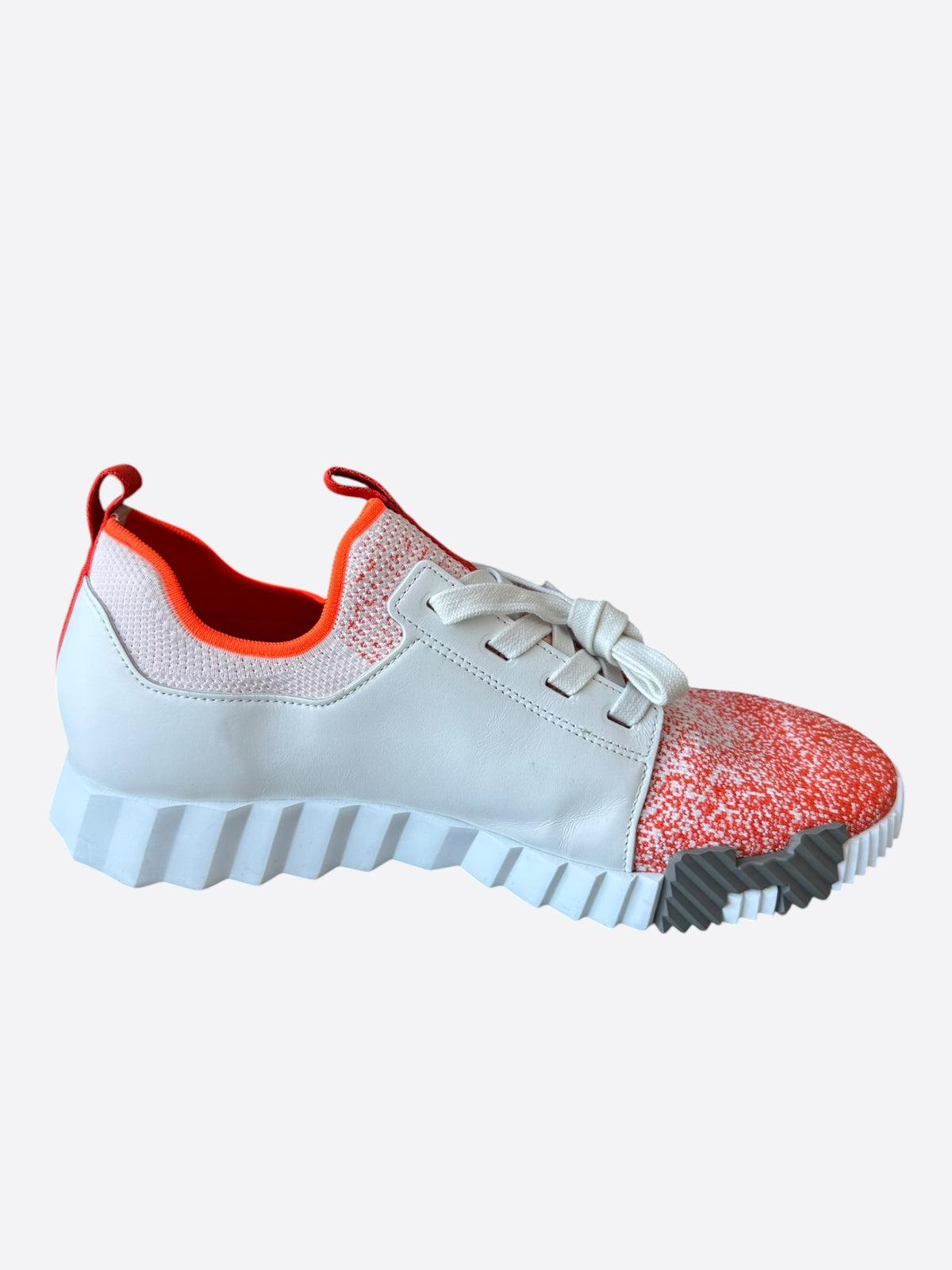 Hermes White & Orange Depart Sneakers