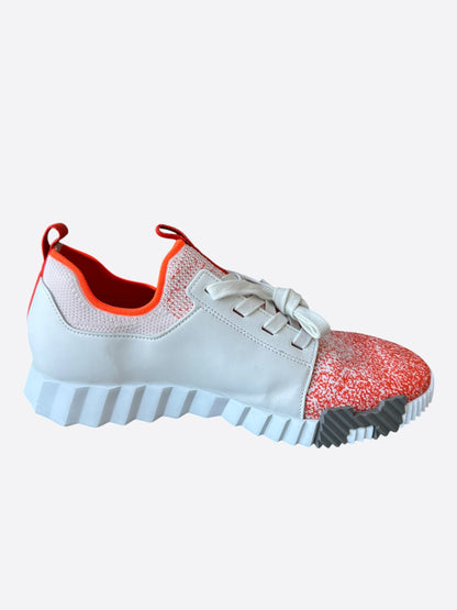 Hermes White & Orange Depart Sneakers