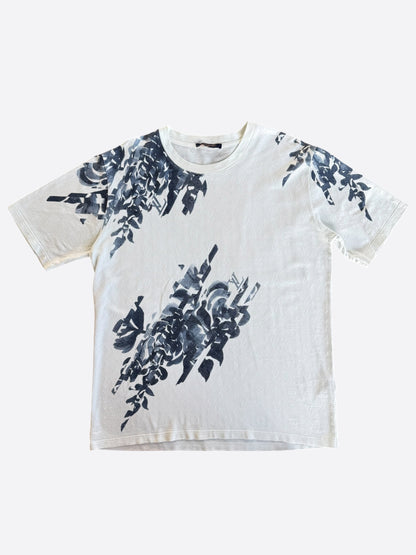 Louis Vuitton White & Blue Floral Monogram T-Shirt