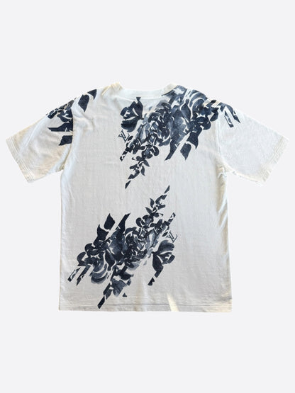 Louis Vuitton White & Blue Floral Monogram T-Shirt