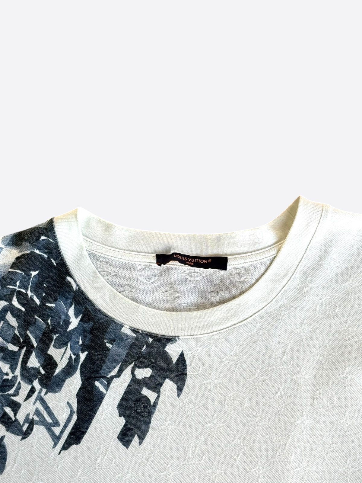 Louis Vuitton White & Blue Floral Monogram T-Shirt