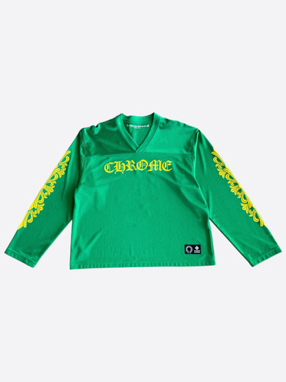 Chrome Hearts Green & Yellow Floral Nylon Mesh Longsleeve Jersey