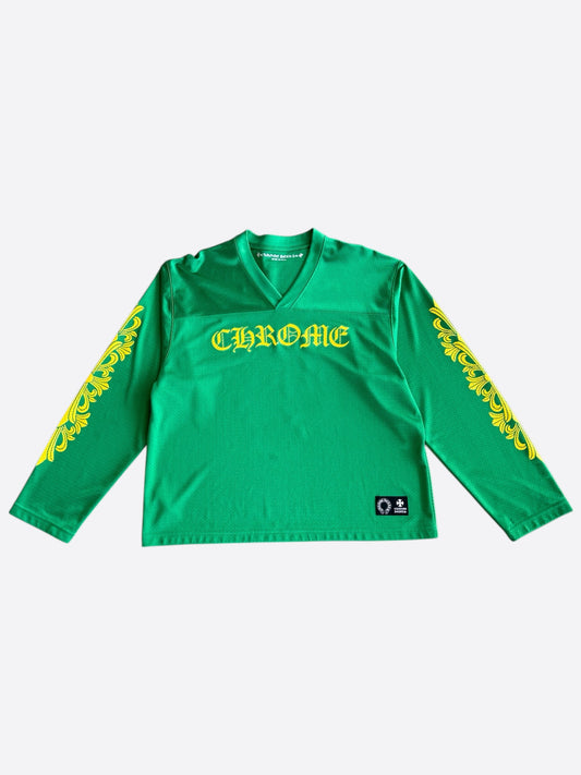 Chrome Hearts Green & Yellow Floral Nylon Mesh Longsleeve Jersey