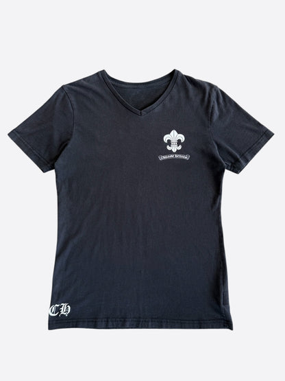 Chrome Hearts Black & White Fleur Scroll Logo T-Shirt