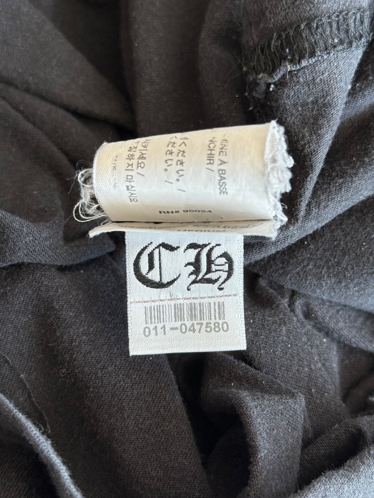 Chrome Hearts Black & White Fleur Scroll Logo T-Shirt