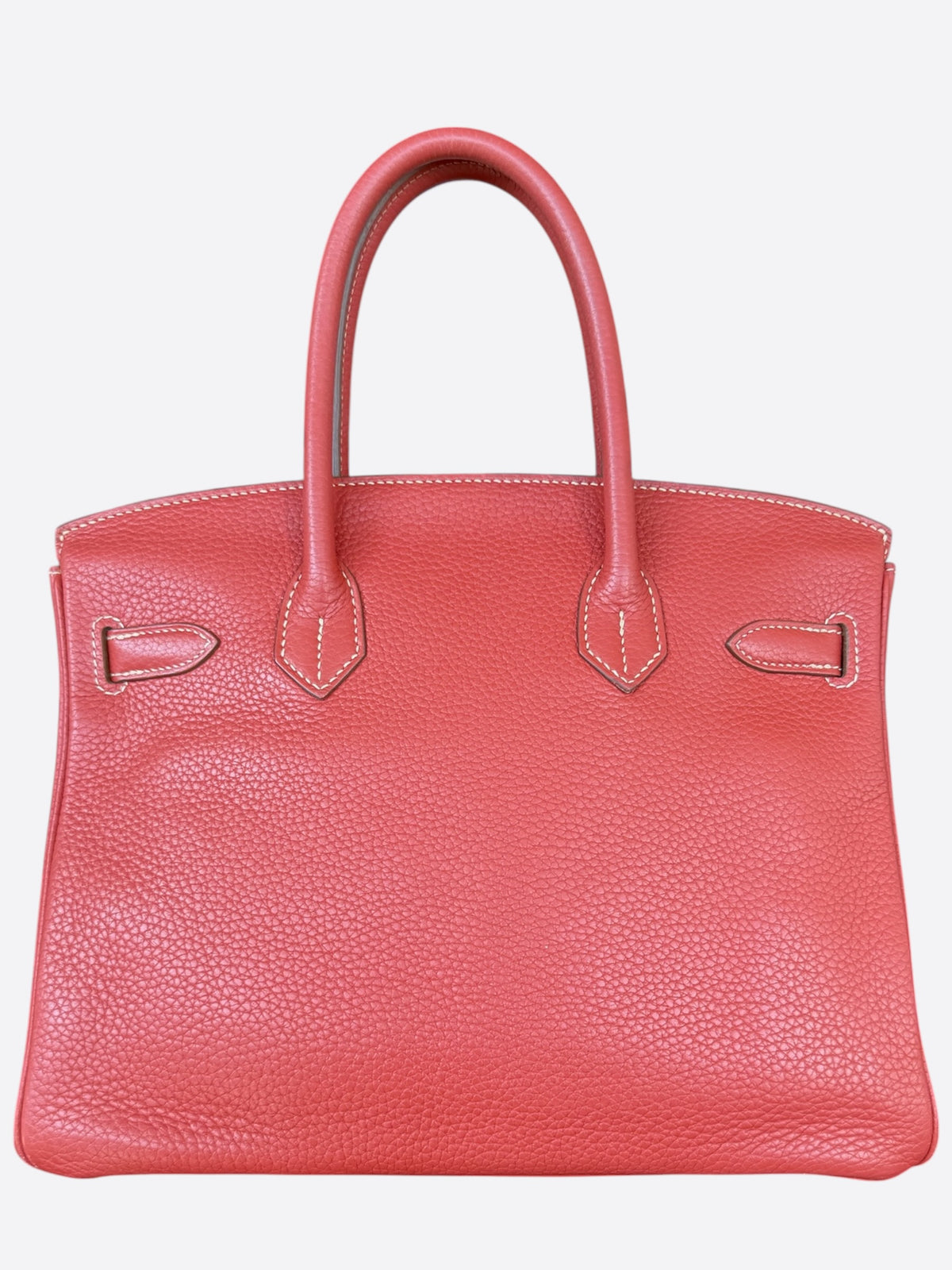 Hermes Red Togo & Palladium Hardware Birkin 30