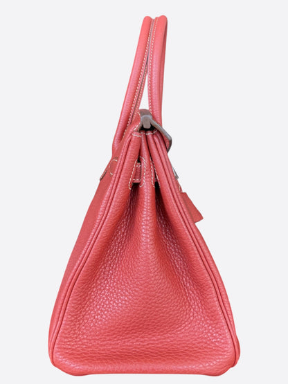Hermes Red Togo & Palladium Hardware Birkin 30
