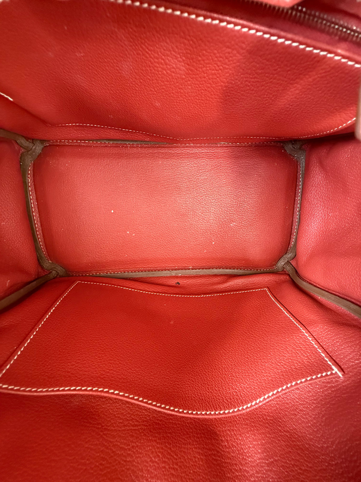 Hermes Red Togo & Palladium Hardware Birkin 30