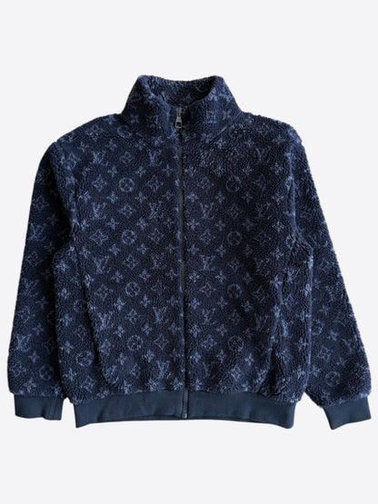 Louis Vuitton Navy Monogram Fleece Jacket