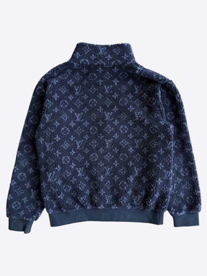 Louis Vuitton Navy Monogram Fleece Jacket