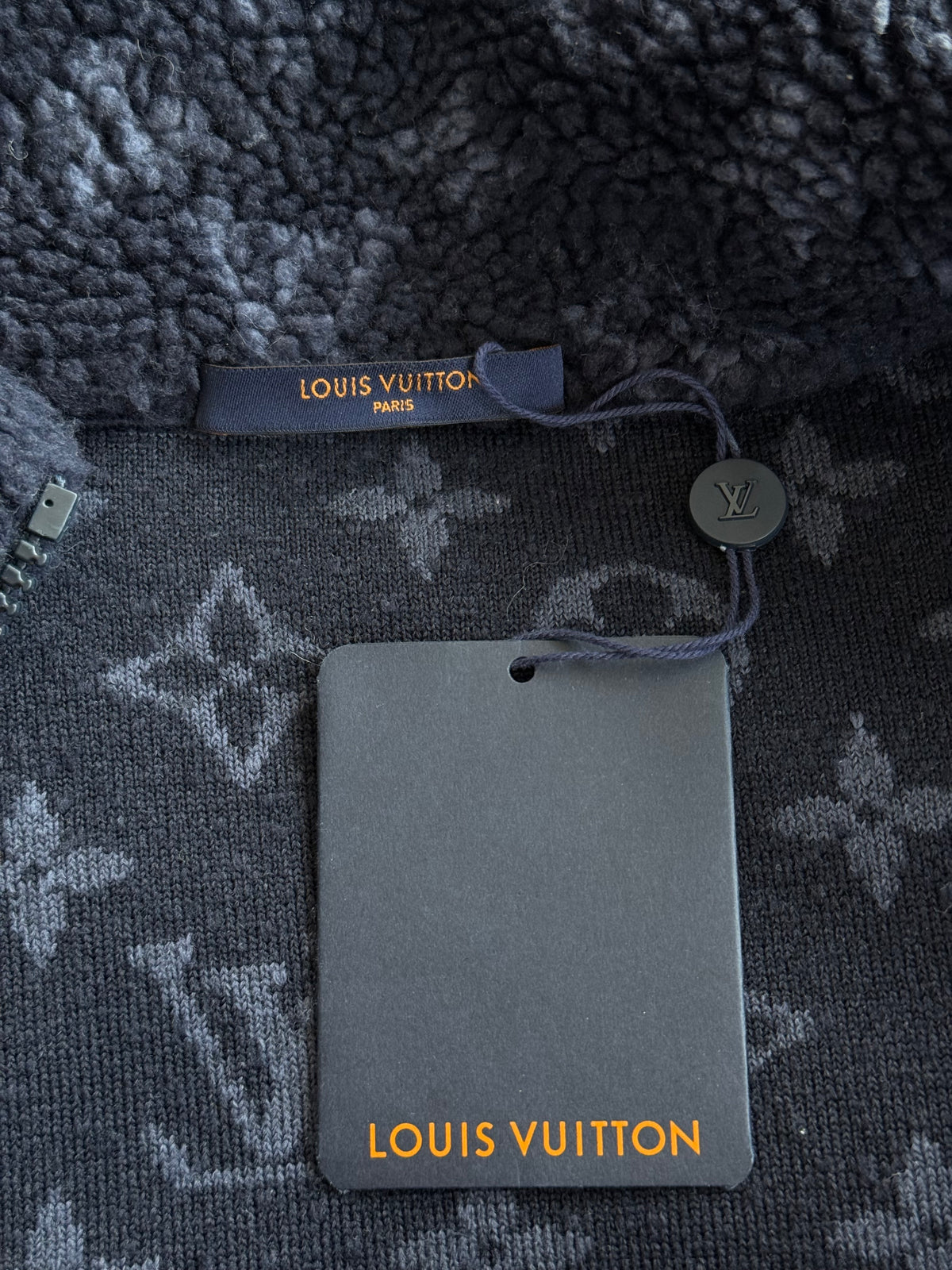 Louis Vuitton Navy Monogram Fleece Jacket
