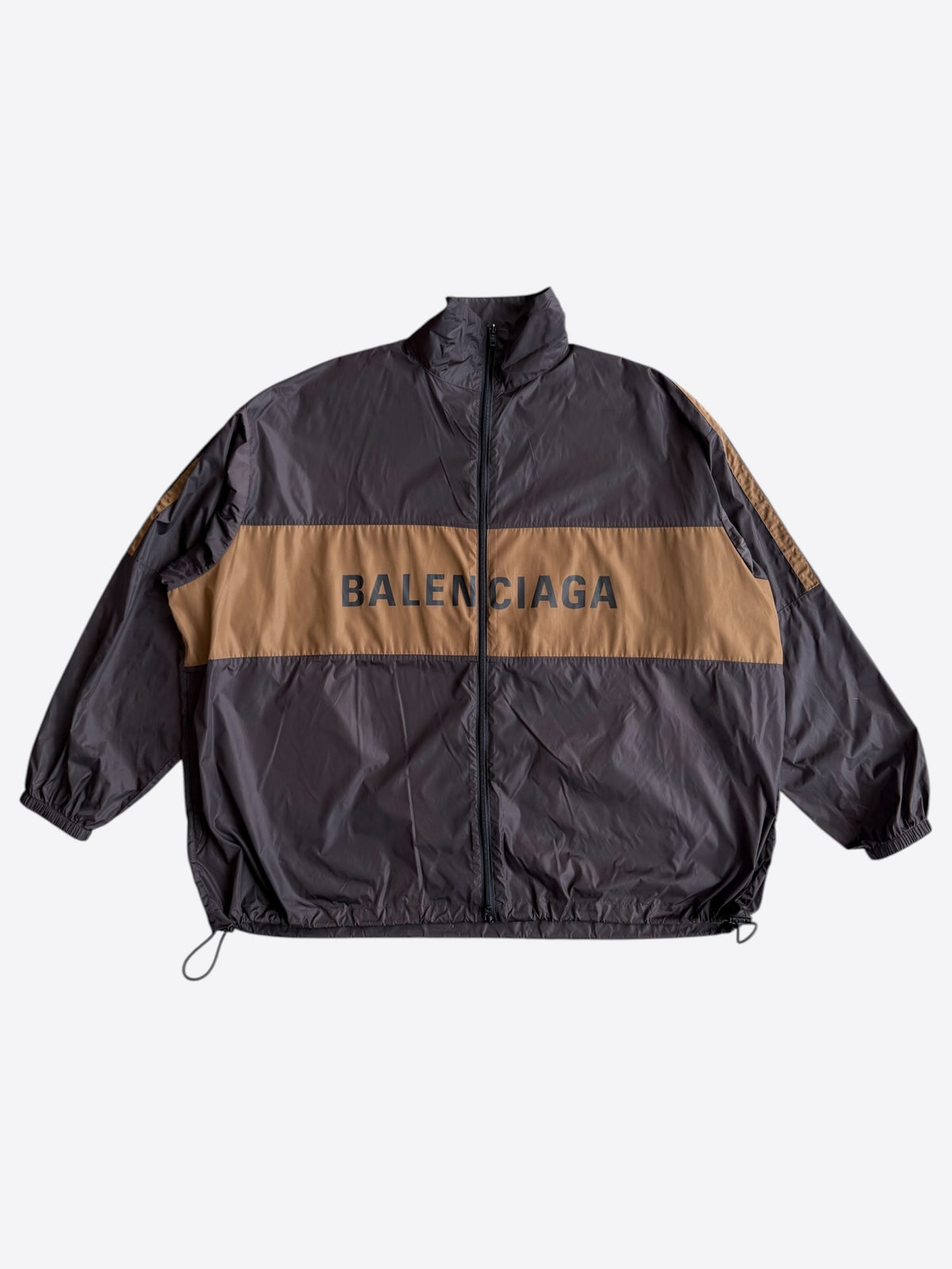 Balenciaga Brown & Tan Logo Windbreaker