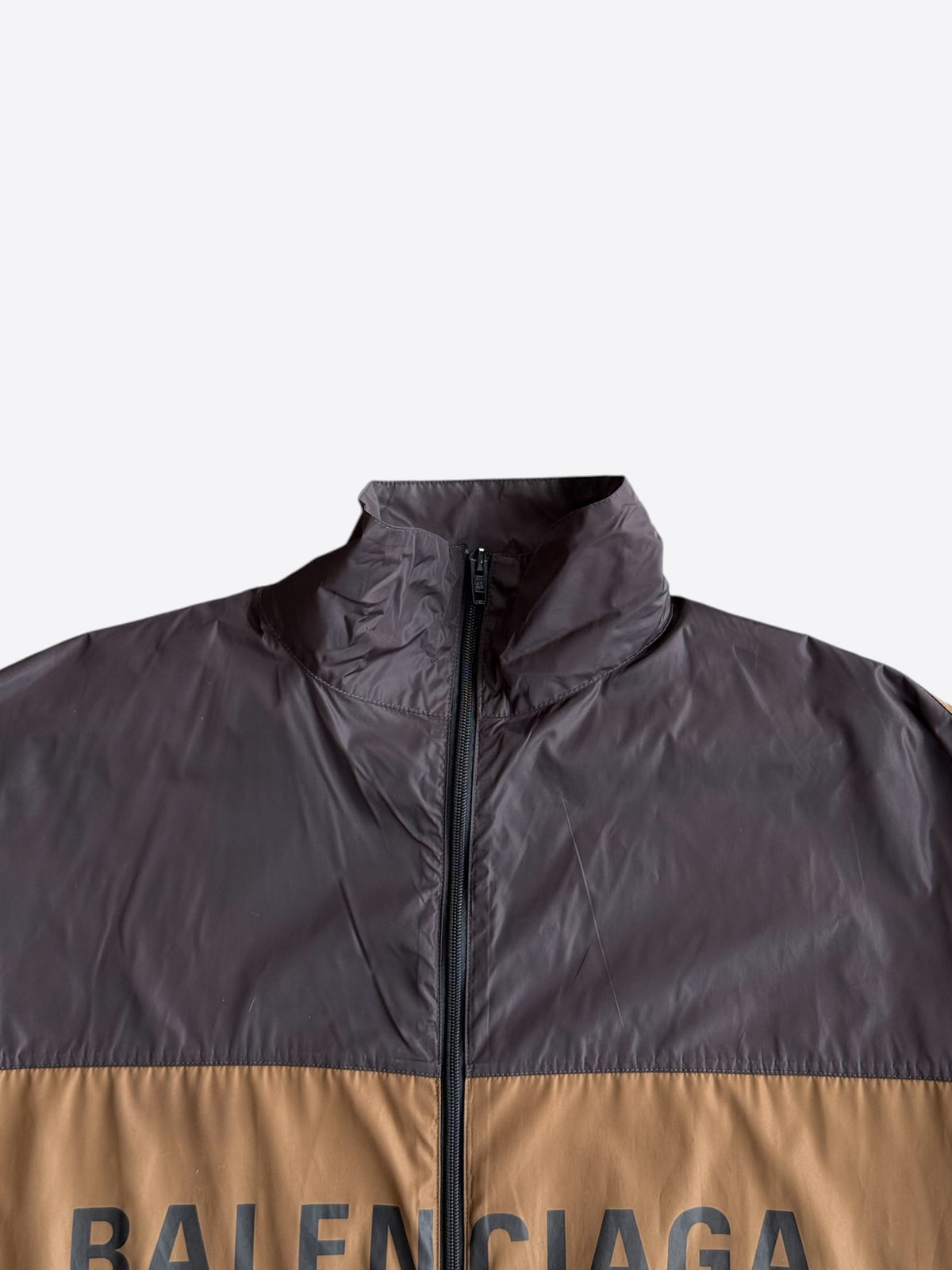 Balenciaga Brown & Tan Logo Windbreaker