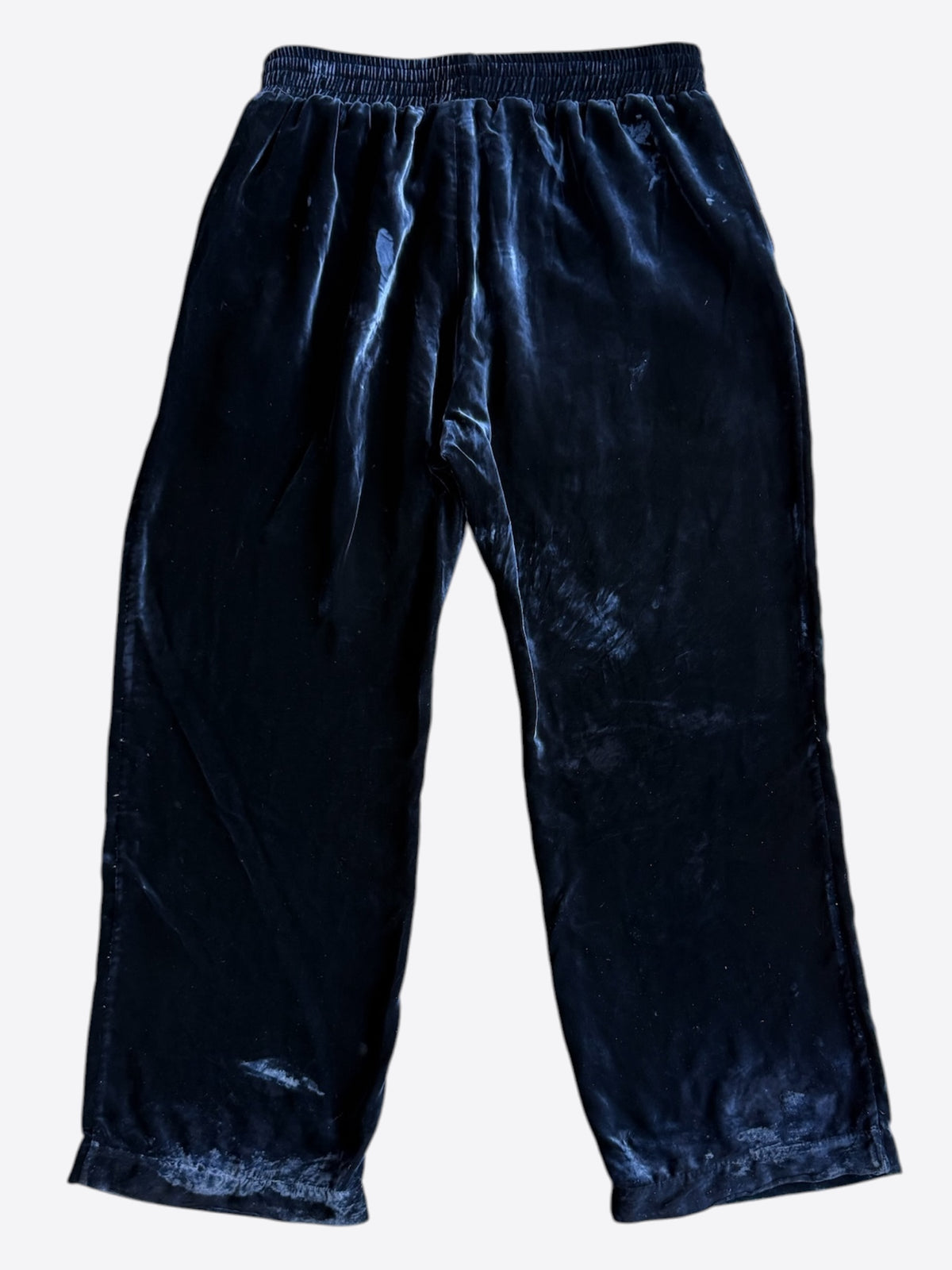 Chrome Hearts Navy & White Embroidered Logo Velour Track Pants