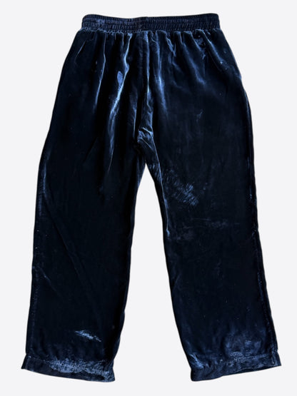 Chrome Hearts Navy & White Embroidered Logo Velour Track Pants