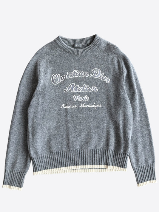 Dior Grey Atelier Wool Knitted Sweater