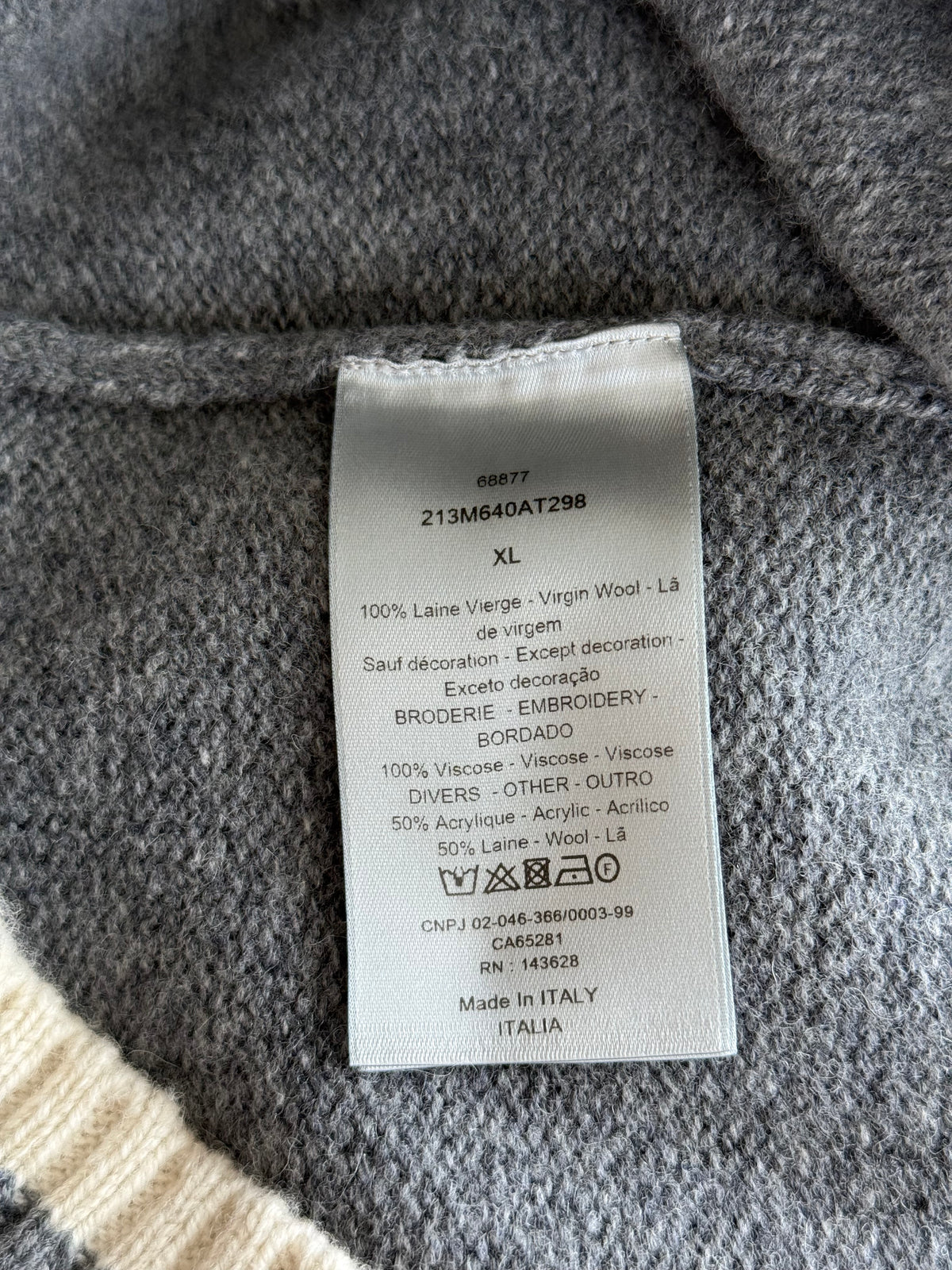 Dior Grey Atelier Wool Knitted Sweater