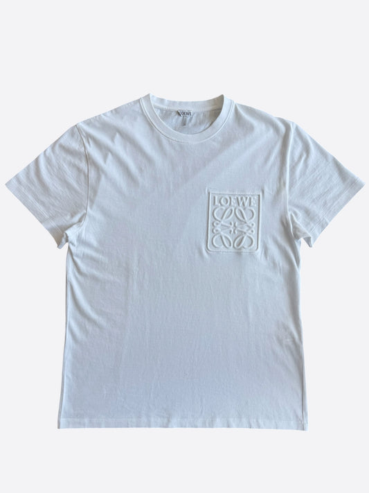 Loewe White Embroidered Anagram T-Shirt