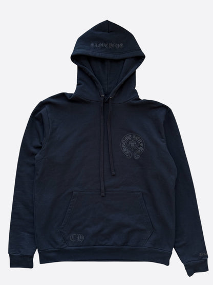 Chrome Hearts Black & Grey Cannes Exclusive Horseshoe Logo Hoodie