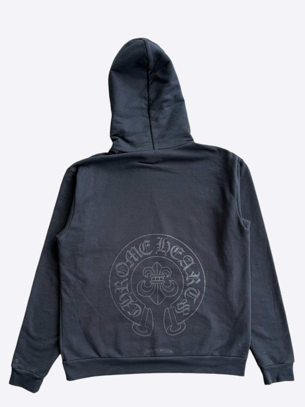 Chrome Hearts Black & Grey Cannes Exclusive Horseshoe Logo Hoodie
