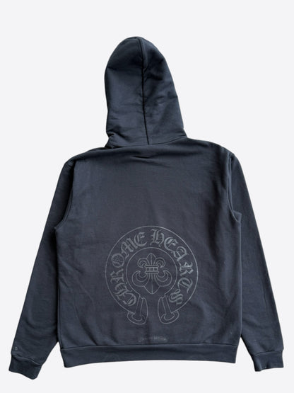 Chrome Hearts Black & Grey Cannes Exclusive Horseshoe Logo Hoodie