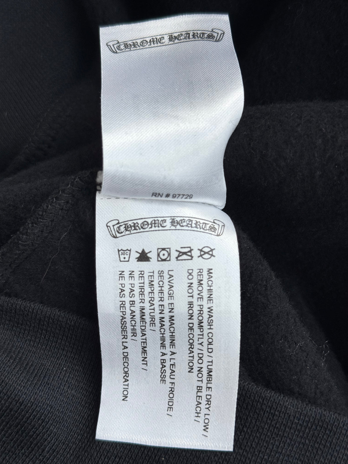 Chrome Hearts Black & Grey Cannes Exclusive Horseshoe Logo Hoodie