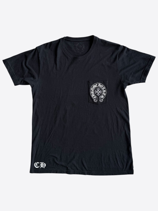 Chrome Hearts Black & White Hong Kong Exclusive Horseshoe Logo T-Shirt