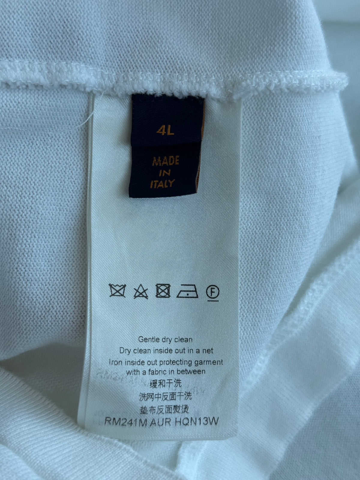 Louis Vuitton White & Blue Ice Logo Intarsia T-Shirt