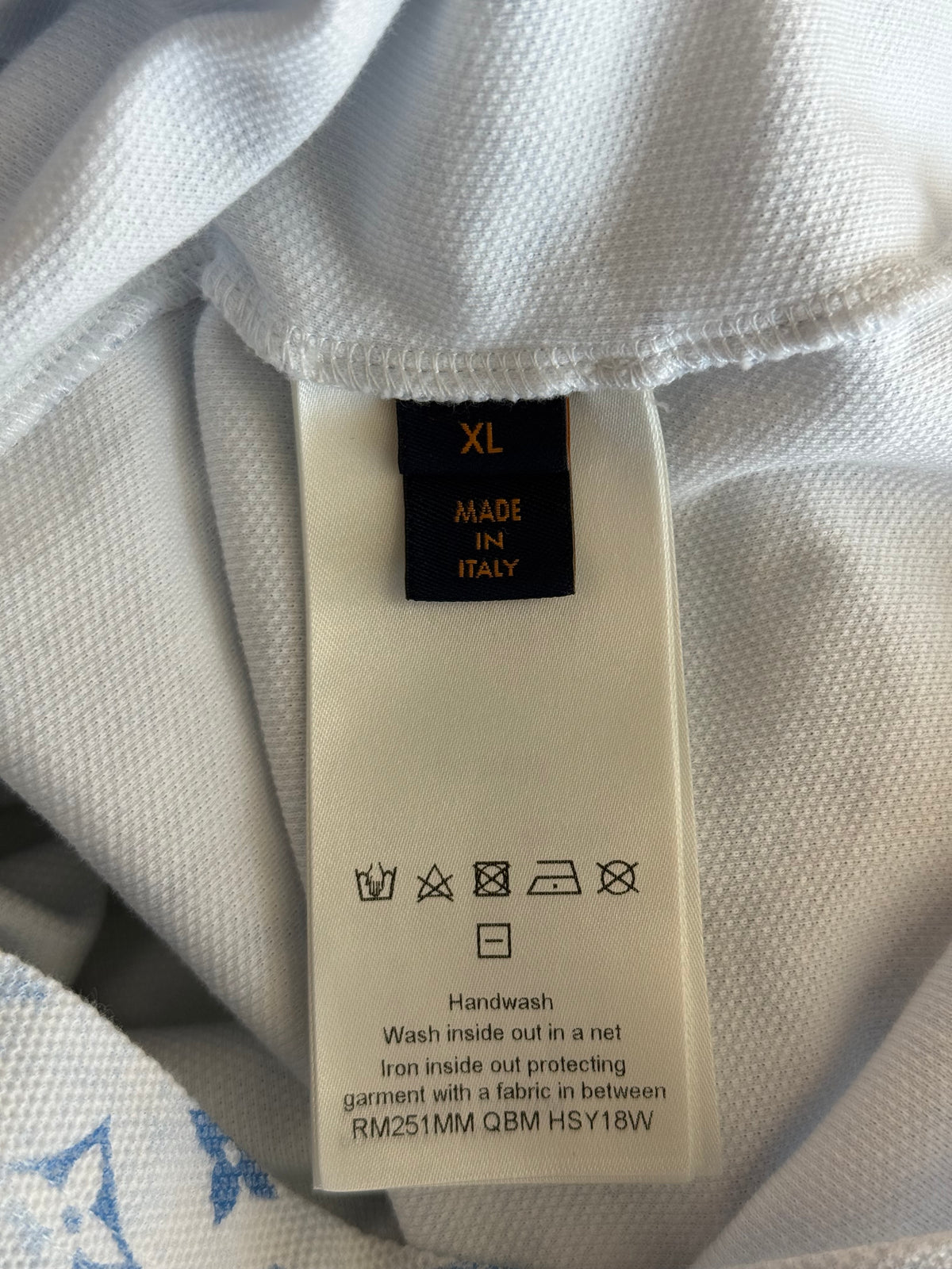 Louis Vuitton White & Blue Monogram Pique T-Shirt