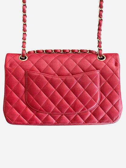 Chanel Red Quilted Lambskin Medium Double Flap Bag