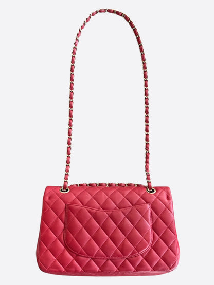 Chanel Red Quilted Lambskin Medium Double Flap Bag