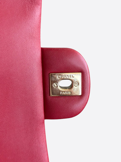 Chanel Red Quilted Lambskin Medium Double Flap Bag