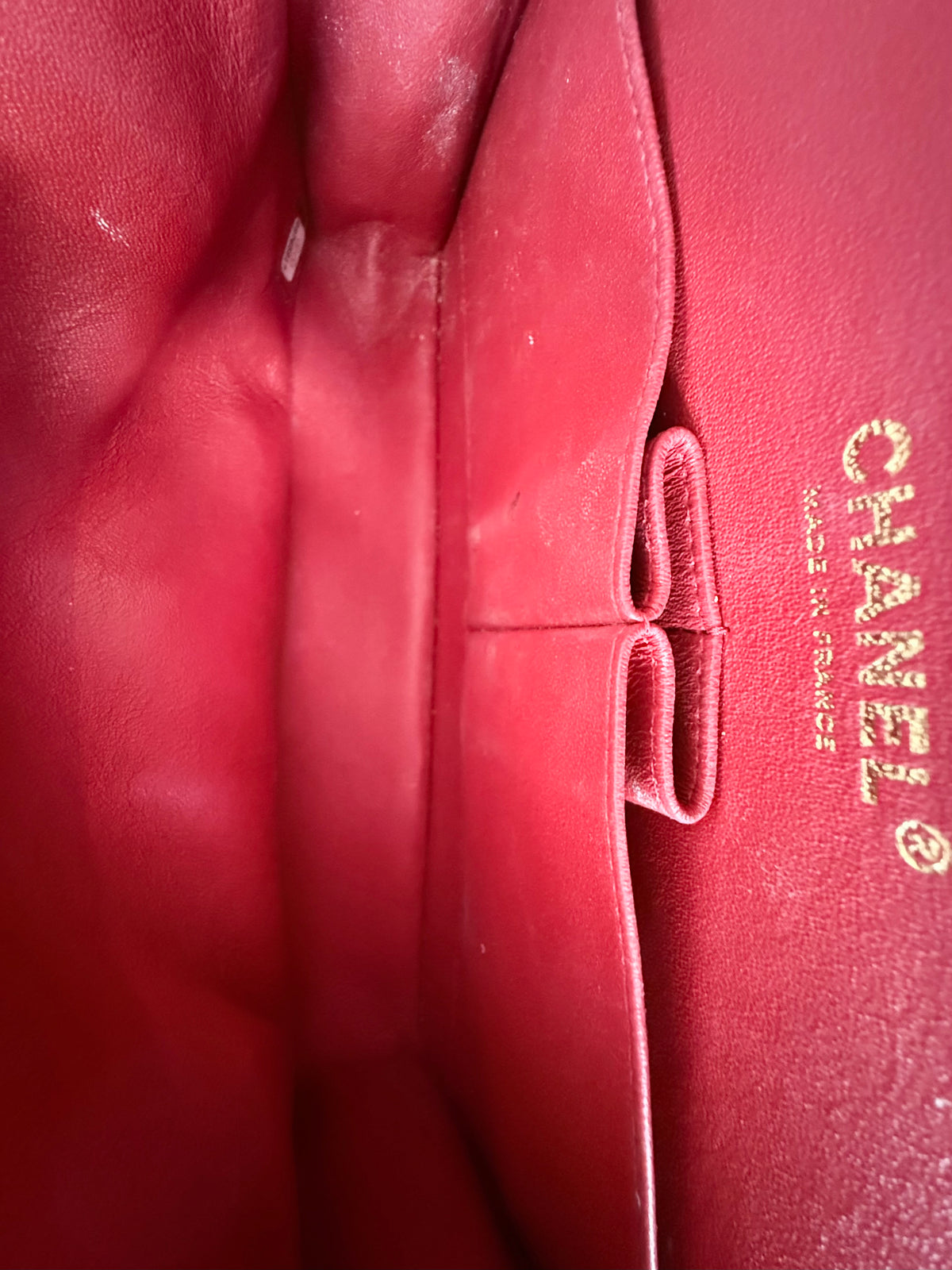 Chanel Red Quilted Lambskin Medium Double Flap Bag