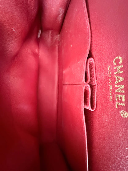 Chanel Red Quilted Lambskin Medium Double Flap Bag