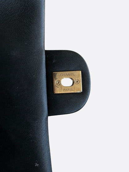 Chanel Black Lambskin Quilted Mini Top Handle Flap Bag