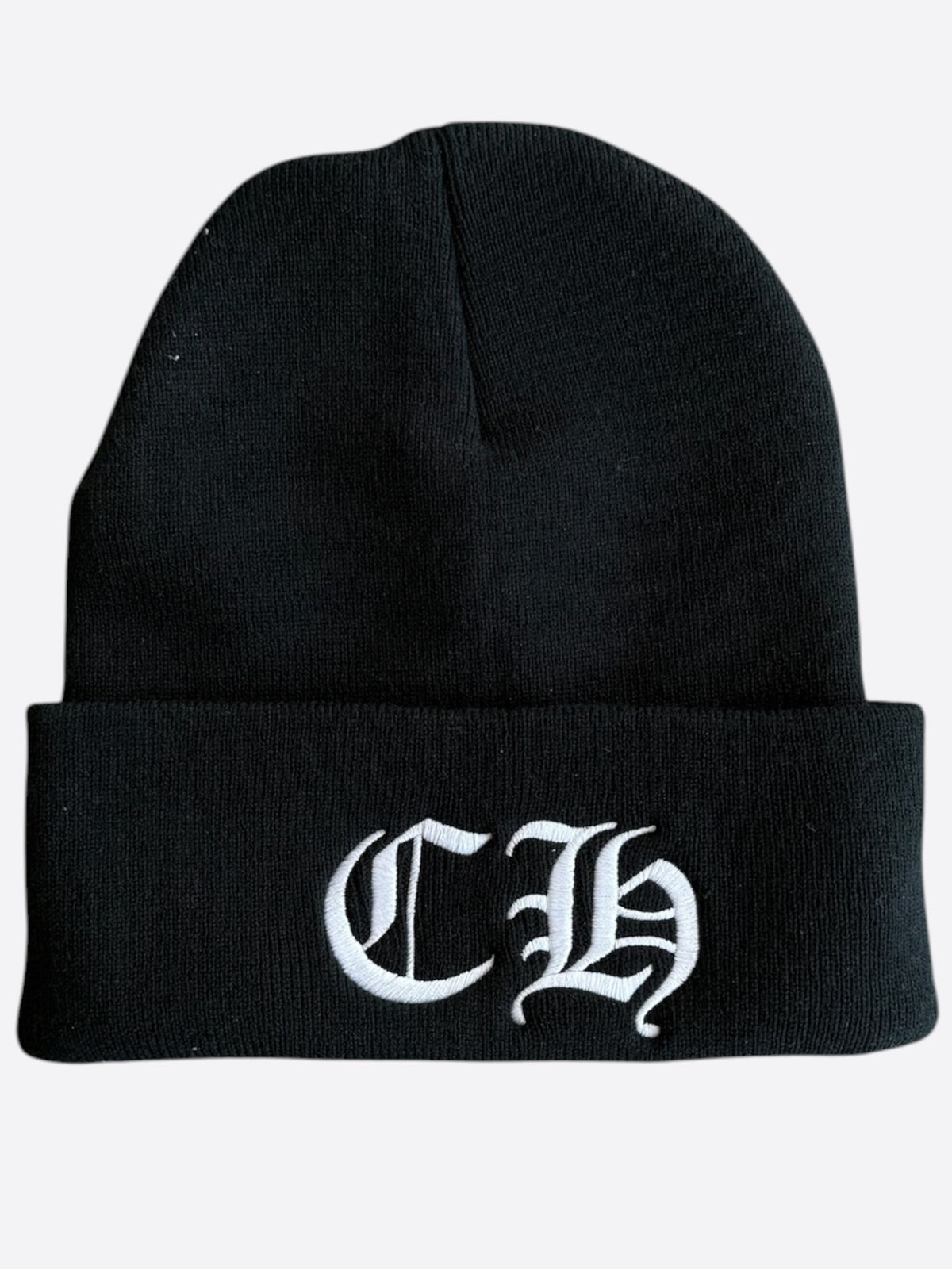 Chrome Hearts Black & White CH Embroidered Logo Beanie