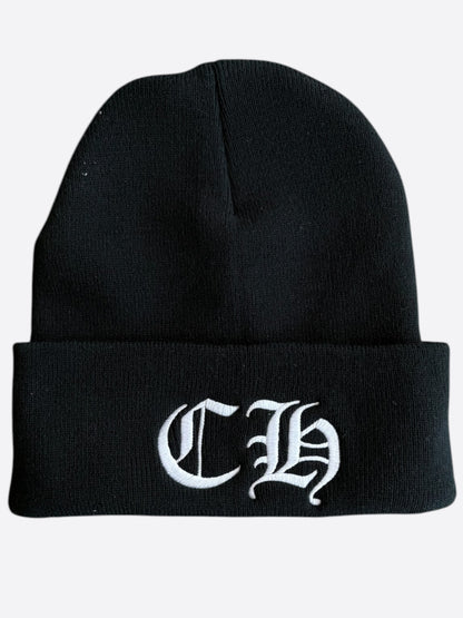 Chrome Hearts Black & White CH Embroidered Logo Beanie