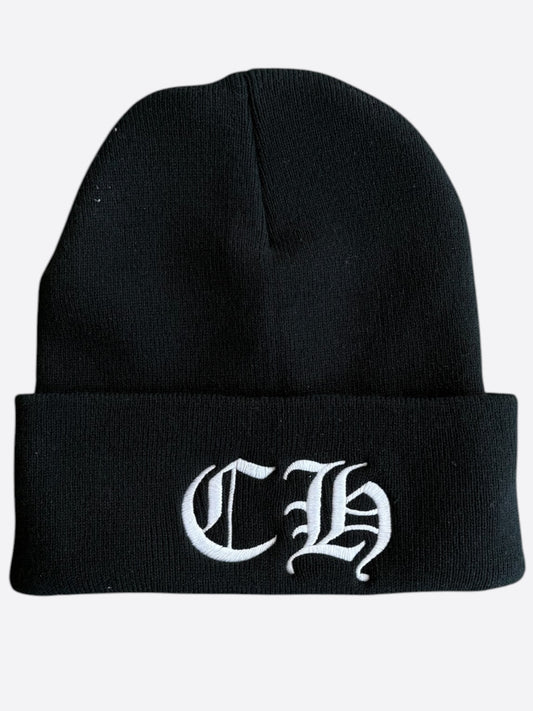 Chrome Hearts Black & White CH Embroidered Logo Beanie