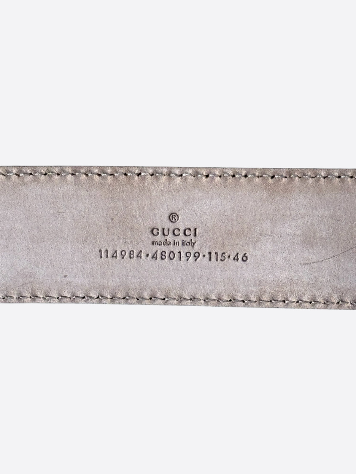 Gucci Burgundy & Silver Guccissima Interlocking G Belt