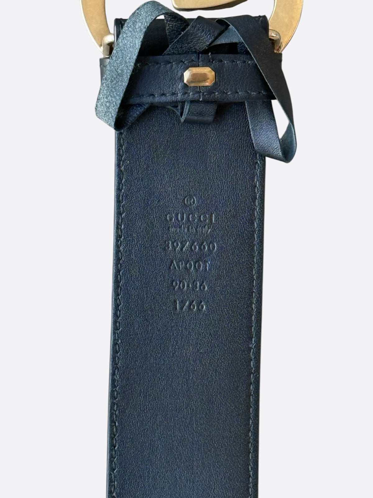 Gucci Black & Gold GG Marmont Leather Belt