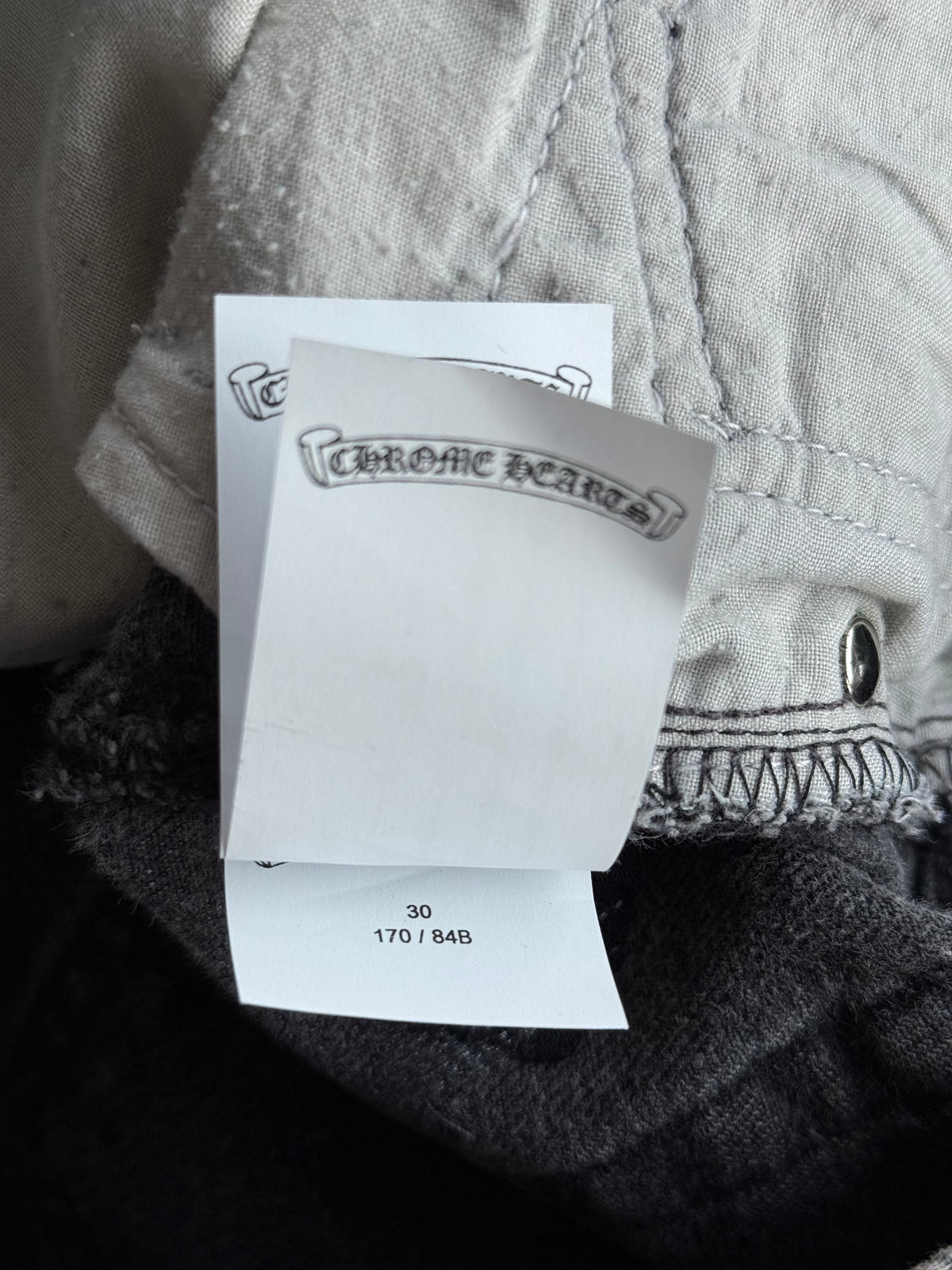 Chrome Hearts Levis Grey & Black Cross Patch Jeans