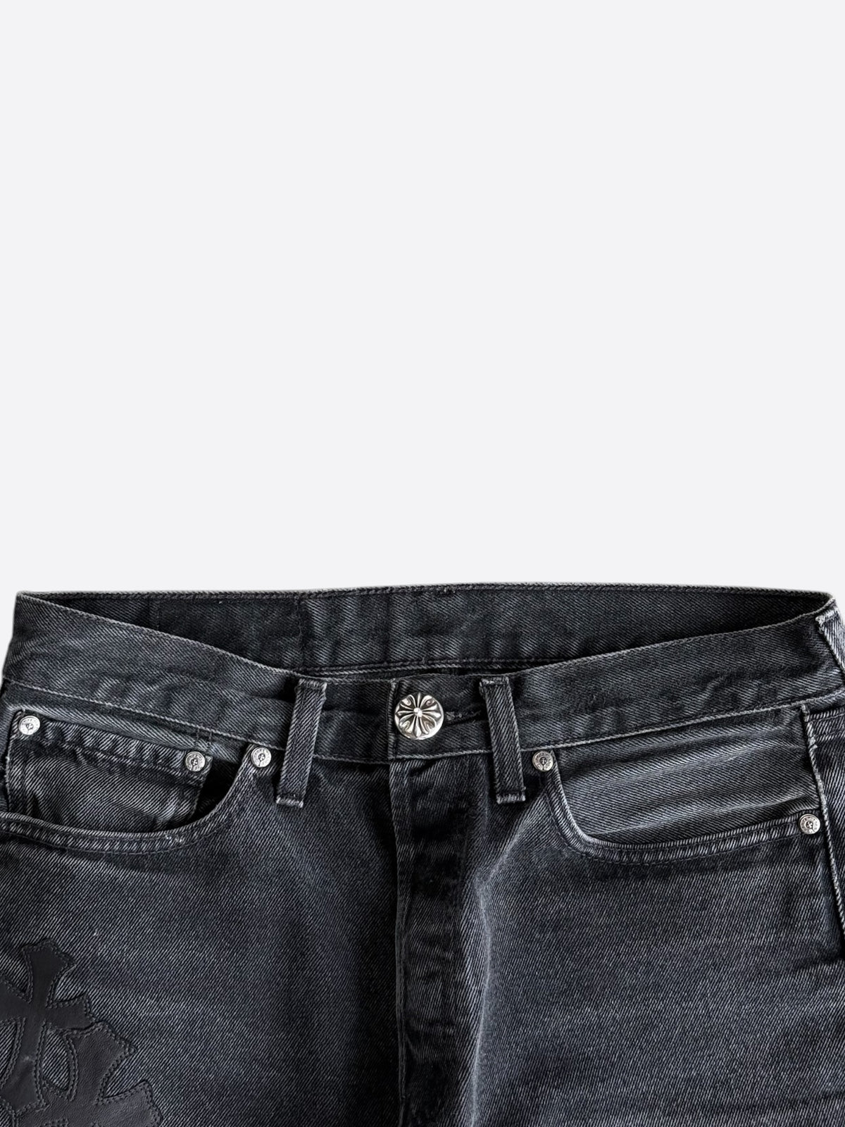 Chrome Hearts Levis Grey & Black Cross Patch Jeans