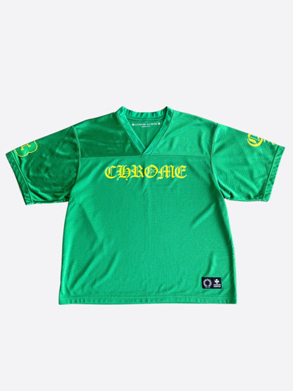 Chrome Hearts Green & Yellow Logo Mesh Jersey T-Shirt